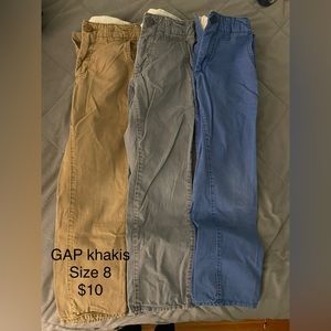 3 GAP khaki pants Boys size 8